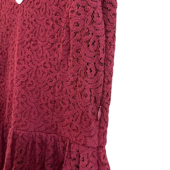 ONLY Our Story Fairy Lace Burgundy Dress - Picture 4 of 9